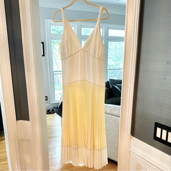 NWT 💛◻️Proenza Schouler LLC ◻️💛 crêpe color, Block pleated Dress👗 women’s size 8 - Picture 1 of 7
